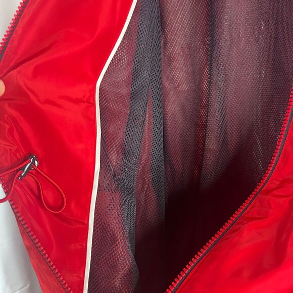 Tommy Hilfiger Logo Red Hooded Drawstring Waist Windbreaker Full Zip Size XL - Picture 9 of 13